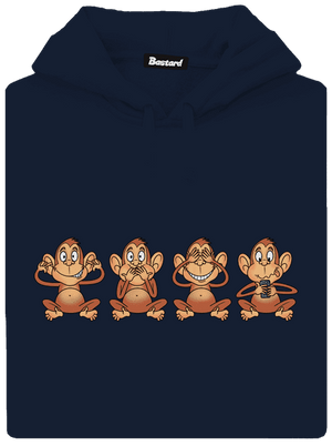 Opička s mobilem pánská mikina klokanka Navy