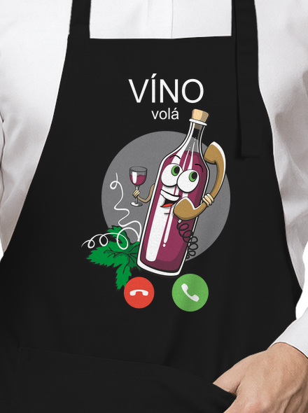 Červené víno volá zástěra Black