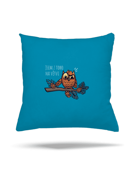 Jsem na větvi polštář Blue Turquoise
