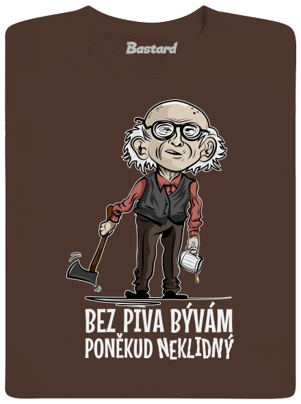 Neklidný bez piva pánské tričko Brown