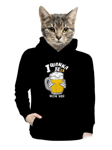 I wanna beer dámská mikina klokanka Black