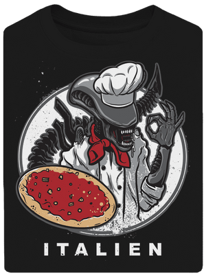 Italien unisex tričko oversized Black