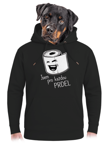 Prdel unisex mikina premium Dark Black