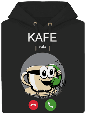 Kafe volá unisex mikina premium Dark Black