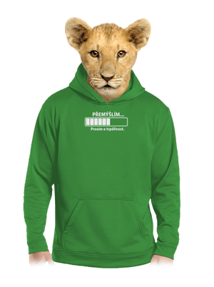 Přemýšlím dětská mikina klokanka Kelly Green AWD