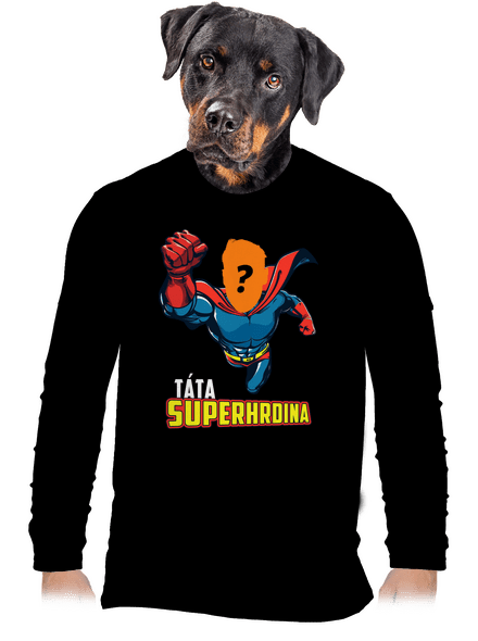Táta superhrdina pánské dlouhý rukáv Black