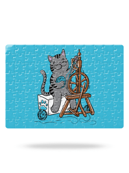 Kočka přede puzzle White