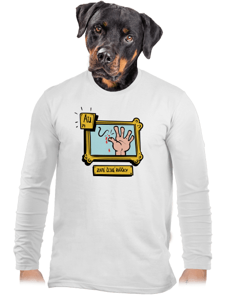 Zlaté české ručičky pánské dlouhý rukáv White