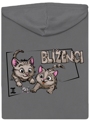 Kočičí horoskop: Blíženci dámská mikina na zip Steel Gray