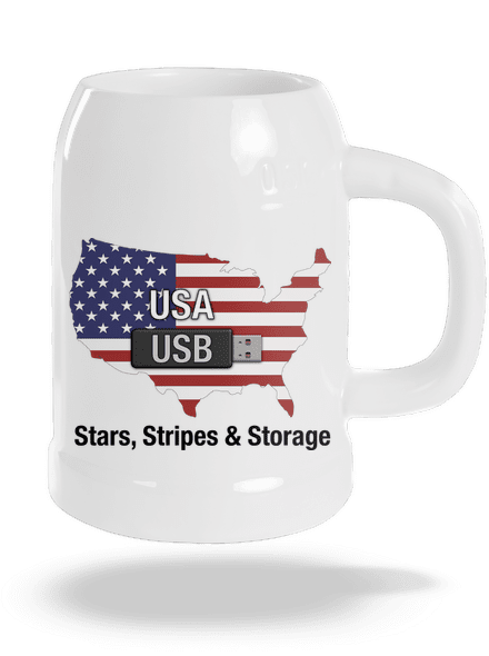USA a USB půllitr White