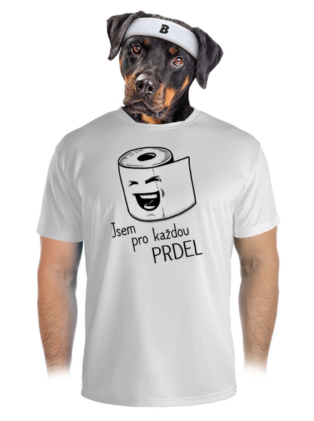 Prdel pánské sportovní tričko White
