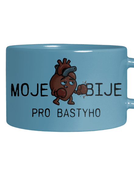 Moje srdce bije hrnek makronka Blue Macaron