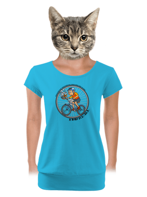 Cyklistický horoskop: Ryby dámské tričko s lemem Blue Atol