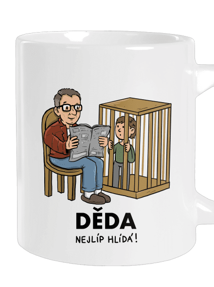 Děda hlídá velký hrnek White