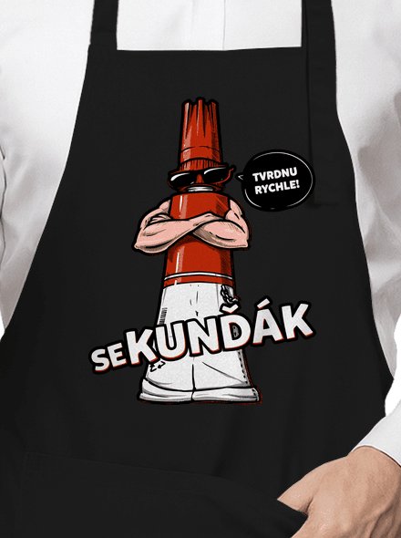 Sekunďák zástěra Black
