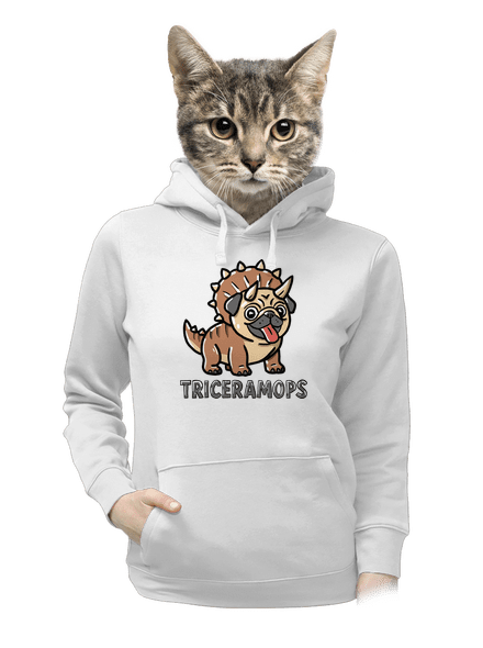 Triceramops dámská mikina klokanka White