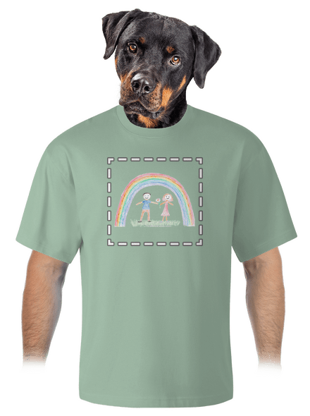 Dětské kresby - nahraj vlastní unisex tričko oversized Sage