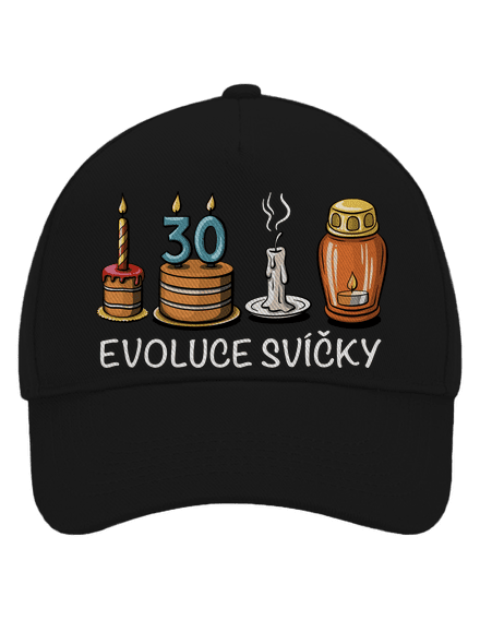 Evoluce svíčky kšiltovka baseballka Black