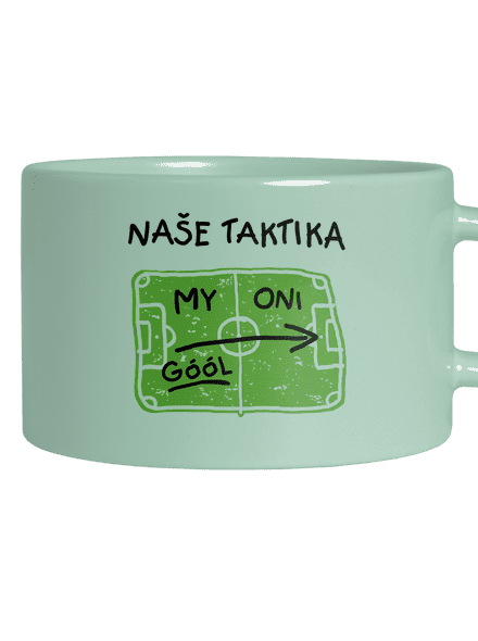Naše fotbalová taktika hrnek makronka Mint Macaron