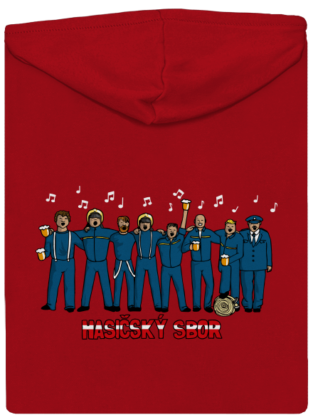 Hasičský sbor pánská mikina na zip Red