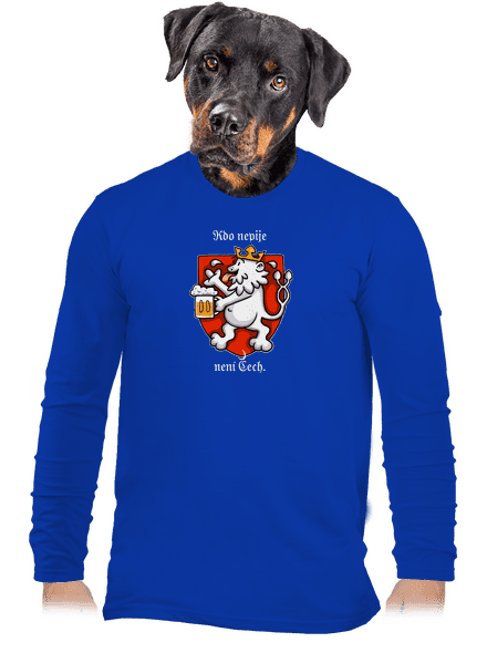 Kdo nepije, není Čech pánské dlouhý rukáv Royal Blue