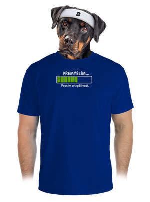 Přemýšlím pánské sportovní tričko Royal Blue Mal