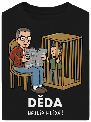 Děda hlídá unisex tričko oversized Black