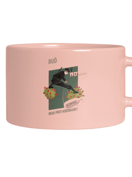 Ninja v rouši hrnek makronka Pink Macaron