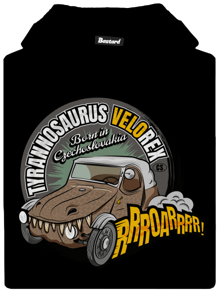 Tyrannosaurus Velorex dětská mikina klokanka Black