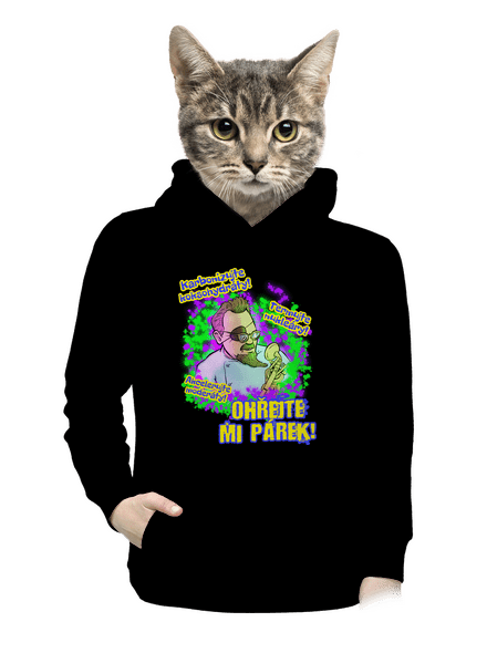 Ohřejte mi párek dámská mikina klokanka Black