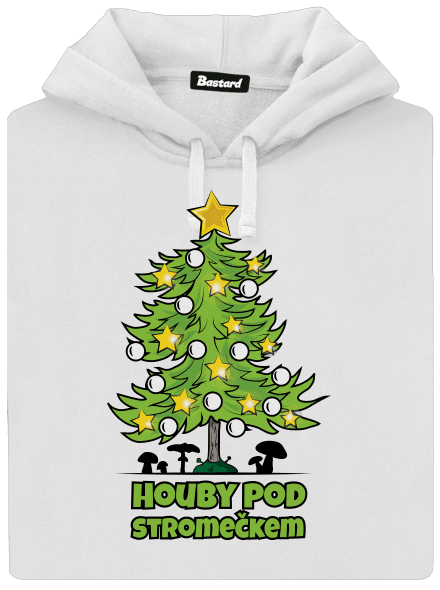 Houby pod stromečkem dámská mikina klokanka White
