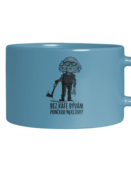 Neklidný bez kafe hrnek makronka Blue Macaron