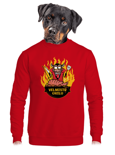 Velmistr grilu unisex mikina bez kapuce Red