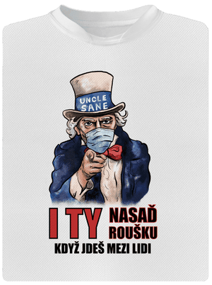 Nasaď roušku pánské sportovní tričko White