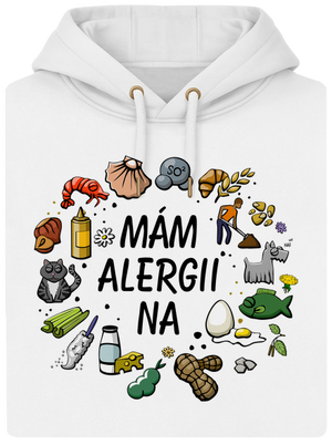 Mám alergii na... + fix unisex mikina premium Snowwhite