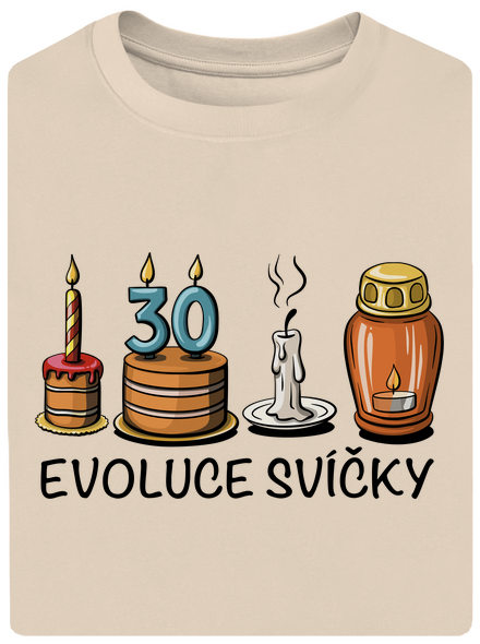 Evoluce svíčky unisex tričko oversized Almond