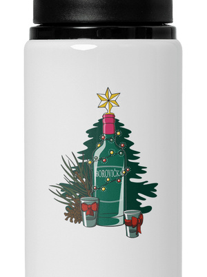 Vánoční borovička lahev na vodu White