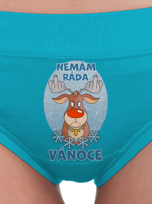 Nemám rád Vánoce dámské kalhotky Turquoise