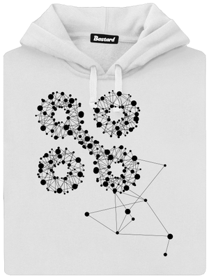 NYX Síť 15 let – černý potisk dámská mikina klokanka White