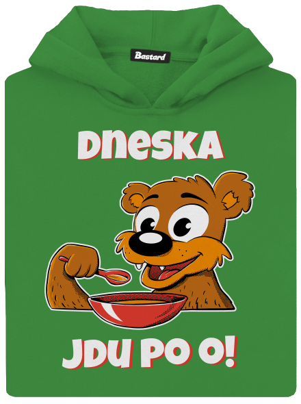 Dneska jdu po o dětská mikina klokanka Kelly Green AWD