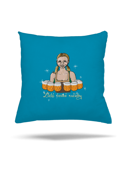 České ručičky polštář Blue Turquoise