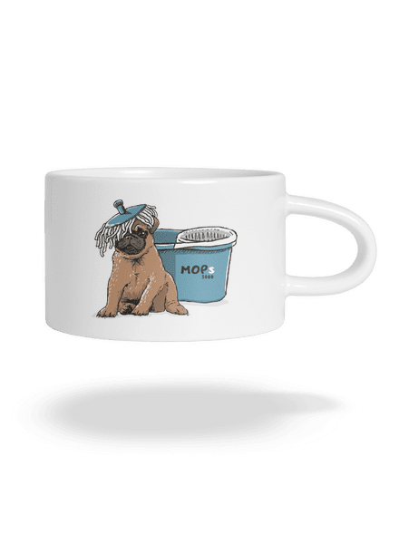 Mops hrnek makronka White