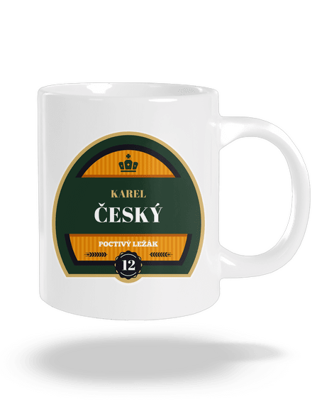 Pivní etiketa velký hrnek White