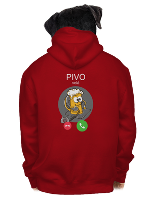 Pivo volá pánská mikina na zip Red