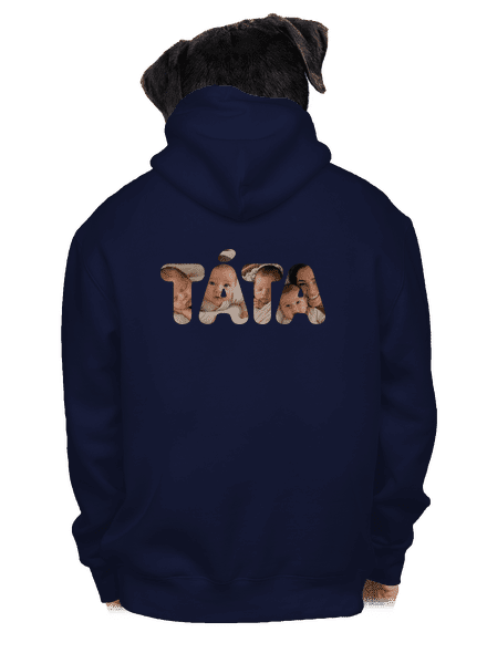 Nápis táta z vlastních fotek pánská mikina na zip Navy