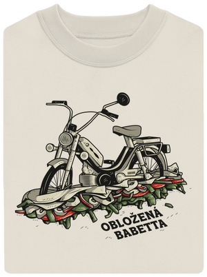 Obložená Babetta unisex mikina bez kapuce Off White