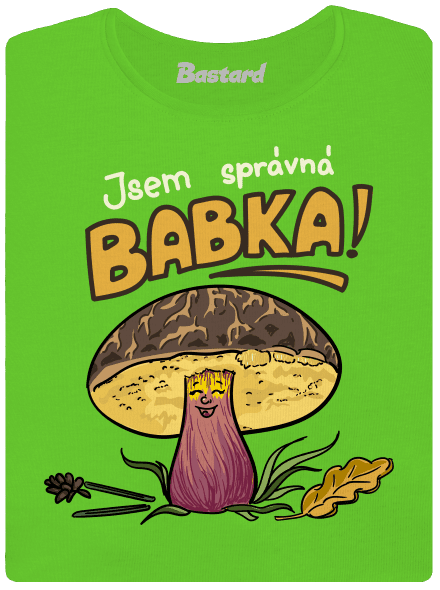 Babka a hříbeček dámské tričko Apple Green
