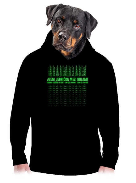 Jednička mezi nulami pánská mikina klokanka Black