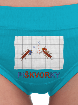 Škvoří piškvorky dámské kalhotky Turquoise