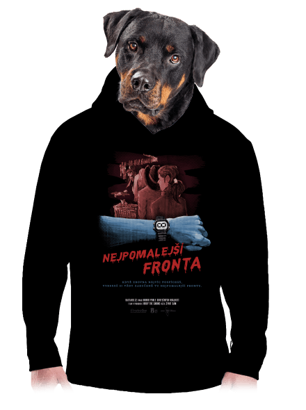 B13: Nejpomalejší fronta pánská mikina klokanka Black